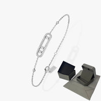 Bracelet Trois Pierres Mobiles Moissanite pour Femme