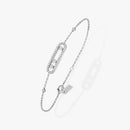 Bracelet Trois Pierres Mobiles Moissanite pour Femme