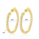 Créoles Moissanite 2mm D VVS1 pour Femme en Argent S925 Plaqué Or Blanc 18K