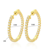 Créoles Moissanite 2mm D VVS1 pour Femme en Argent S925 Plaqué Or Blanc 18K