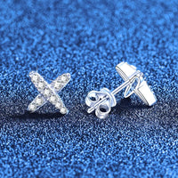 Boucles d’Oreilles Moissanite Femme en Finition Platine