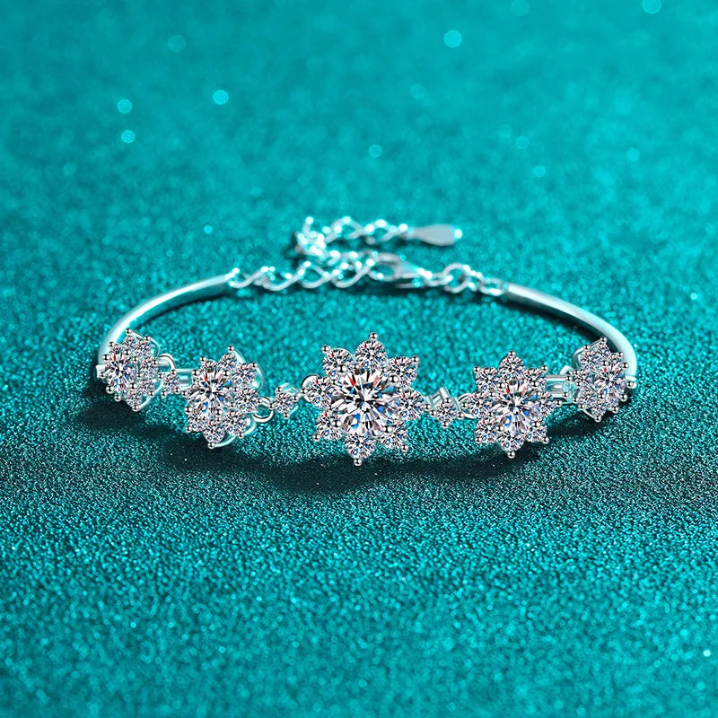 Bracelet Fleur en Moissanite 2.6CT en Argent 925