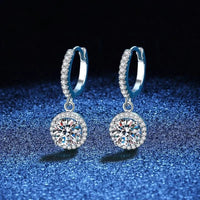 Boucles d’Oreilles Rondes 1ct en Moissanite pour Femme en Argent 925