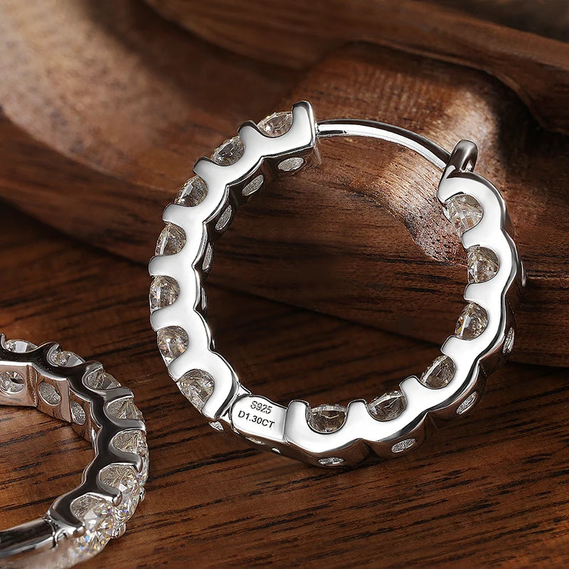 Boucles d’Oreilles Moissanite 2.6ct Couleur D pour Femme