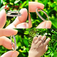 Bague Éternité Moissanite 2mm 3mm en Argent 925 avec Diamant Rond Blanc