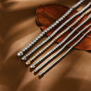 Bracelet Tennis Moissanite Femme 4mm en Argent 925 Plaqué Or Blanc