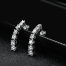 Boucles Pendantes Moissanite D VVS1 en Argent S925 Plaqué Or Blanc 18K avec GRA