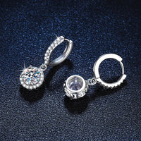 Boucles d’Oreilles Rondes 1ct en Moissanite pour Femme en Argent 925