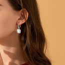 Boucles d’Oreilles Moissanite Couleur D en Argent 925 Plaqué Or Blanc