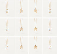 Collier Pendentif Lettre A–Z Plaqué Or 18K en Argent 925