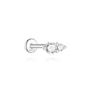 Boucles d’Oreilles Moissanite en Argent 925 à Dos Plat pour Femme