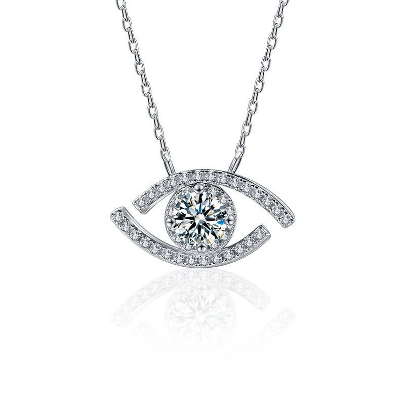 Collier Pendentif Œil d'éveil Moissanite en Argent 925