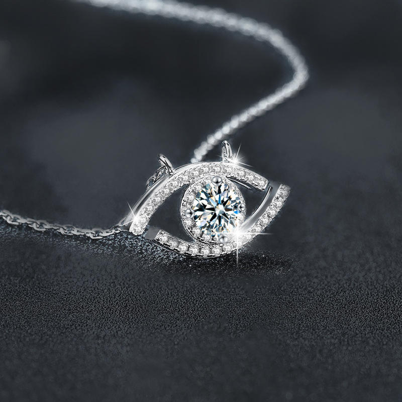 Collier Pendentif Œil d'éveil Moissanite en Argent 925