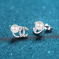 Boucles d’Oreilles Perles & Moissanite Style CC en Argent 925