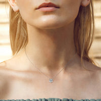 Collier en argent S925 plaqué or 18K avec moissanite incrustée 1.0CT