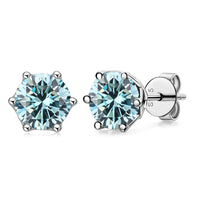 Boucles d’Oreilles Moissanite Coupe Russe 1/2/4CT Couleur D VVS en Argent 925