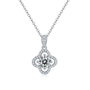 Collier en Or Blanc 18K avec Moissanite et Rubis 1.0CT