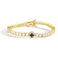 Bracelet Tennis Trèfle à Quatre Feuilles Style Européen