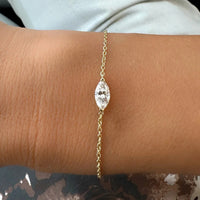 Bracelet Solitaire Moissanite pour Femme Coupe Poire Marquise Cœur