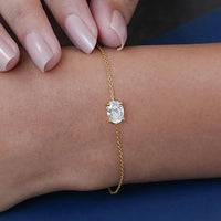 Bracelet Solitaire Moissanite pour Femme Coupe Poire Marquise Cœur