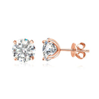 Boucles d’Oreilles Moissanite 0.2–3CT Or Rose pour Femme en Argent Pur 925