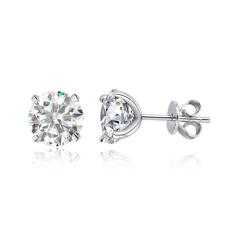 Boucles d’Oreilles Moissanite 0.2–3CT Or Rose pour Femme en Argent Pur 925