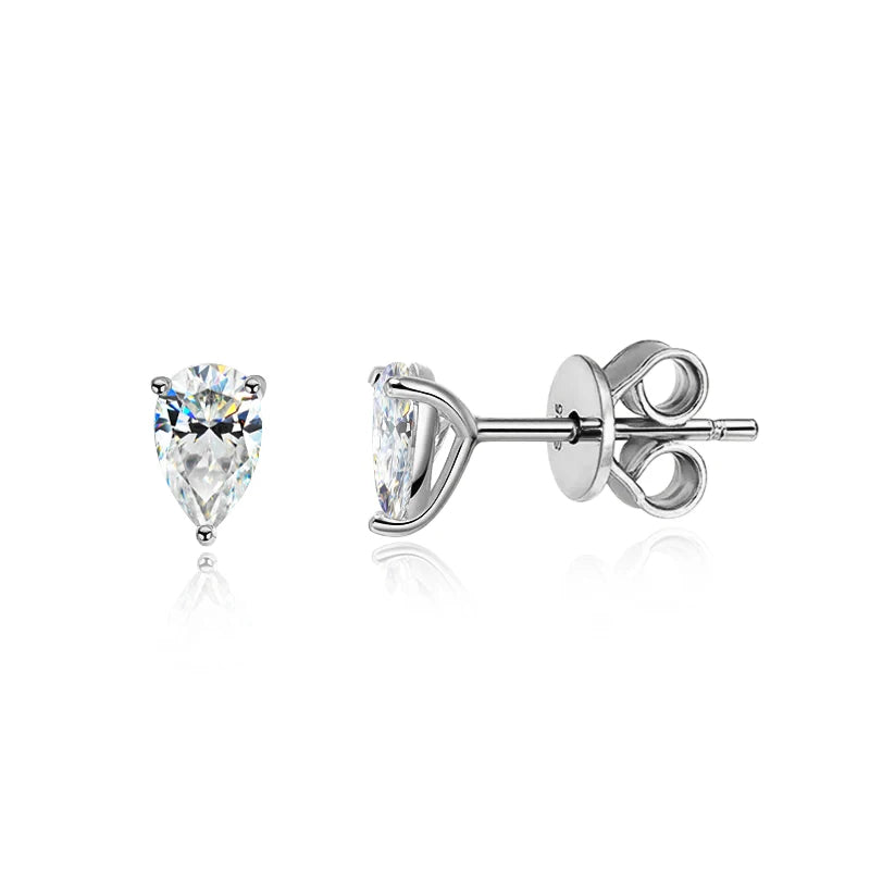 Boucles Moissanite Poire 0.5CT 1CT en Argent 925 Or 18K