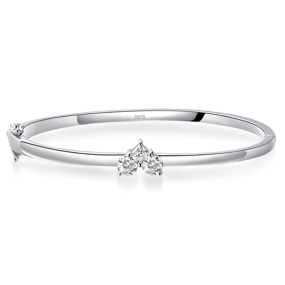 Bracelet Élégant Femme Moissanite, Argent 925, Certifié GRA