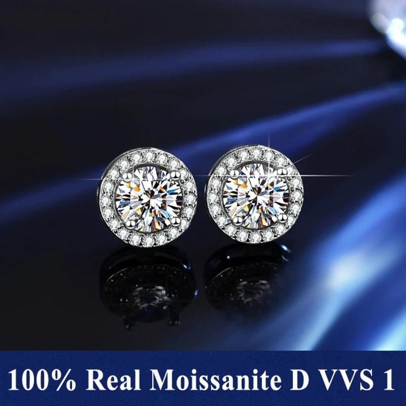 Clous d’Oreilles Moissanite Certifiés en Argent 925