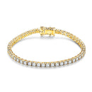 Bracelet Tennis Moissanite Femme 4mm en Argent 925 Plaqué Or Blanc
